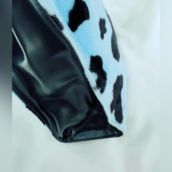 Vtg Y2K Copper Key Cow Print Faux Fur & Faux Leather Purse - Picture 5 of 5